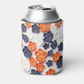 Rafraîchisseur Pour Canette Fleurs en tissu cousu à la main printemps orange b (Can Dos)