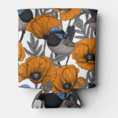 Rafraîchisseur Pour Canette Fleurs et fleurs de pavot orangé 2 (Devant)