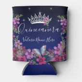 Rafraîchisseur Pour Canette Fleurs et papillon princesse Quinceanera bleu Ca (Devant)
