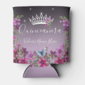 Rafraîchisseur Pour Canette Fleurs et papillon princesse Quinceanera violet (Devant)