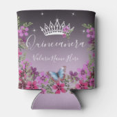 Rafraîchisseur Pour Canette Fleurs et papillon princesse Quinceanera violet (Dos)