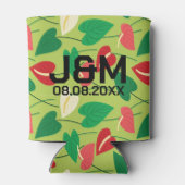 Rafraîchisseur Pour Canette Fleurs flamingo colorées motif (Dos)