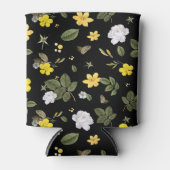 Rafraîchisseur Pour Canette Fleurs jaunes et roses blanches 2 (Devant)