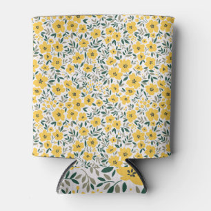 Rafraîchisseur Pour Canette Fleurs jaunes : moderne floral sans soudure.