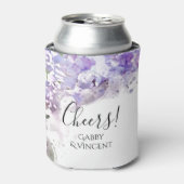 Rafraîchisseur Pour Canette Fleurs Lilac Violet Aquarelle Mariage Faveur (Can devant)