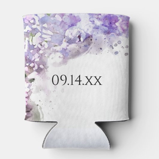Rafraîchisseur Pour Canette Fleurs Lilac Violet Aquarelle Mariage Faveur (Dos)