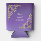 Rafraîchisseur Pour Canette Fleurs mauves violettes et Mariage blanc (Devant)