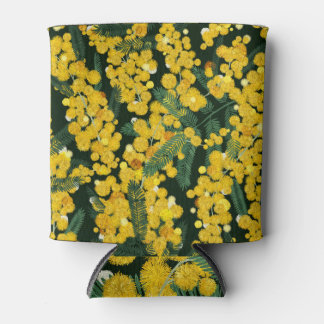 Rafraîchisseur Pour Canette Fleurs Mimosa Jaune Motif botanique