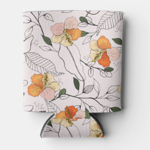 Rafraîchisseur Pour Canette Fleurs réalistes, motif vintage sans soudure.