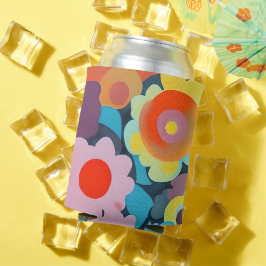 Rafraîchisseur Pour Canette Fleurs rétro mod (Été in situ)