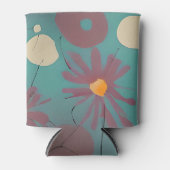 Rafraîchisseur Pour Canette Fleurs roses et blanches rétro (Devant)