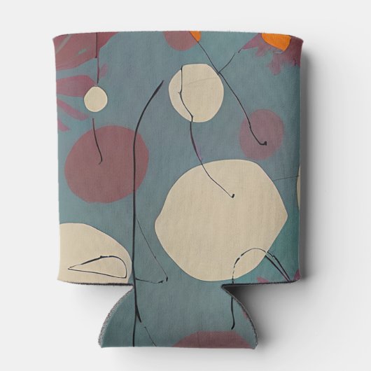 Rafraîchisseur Pour Canette Fleurs roses et blanches rétro (Dos)