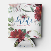 Rafraîchisseur Pour Canette Fleurs rouges & bleues foncées audacieuses (Devant)