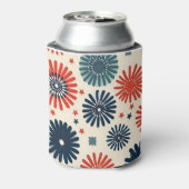 Rafraîchisseur Pour Canette Fleurs rouges rétro 4 juillet fête (Can Dos)