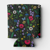 Rafraîchisseur Pour Canette Fleurs sauvages en noir (Dos)