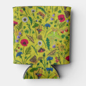 Rafraîchisseur Pour Canette Fleurs sauvages et papillons de nuit en vert (Devant)