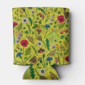 Rafraîchisseur Pour Canette Fleurs sauvages et papillons de nuit en vert (Dos)