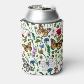 Rafraîchisseur Pour Canette Fleurs sauvages et papillons sur blanc (Can Dos)