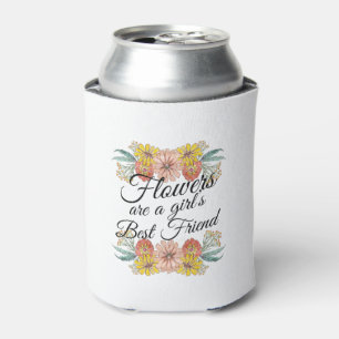 Rafraîchisseur Pour Canette Fleurs sont une fille meilleur ami - Zinnia Art