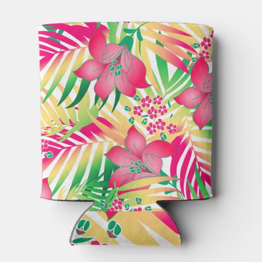 Rafraîchisseur Pour Canette Fleurs tropicales colorées (Dos)