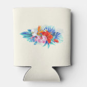 Rafraîchisseur Pour Canette Fleurs tropicales exotiques en rose et en aqua (Dos)