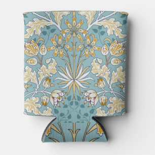 Rafraîchisseur Pour Canette Fleurs vintages, feuillage bleu clair transparent