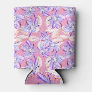 Rafraîchisseur Pour Canette Fleurs violettes : Aquarelle Élégance Florale.