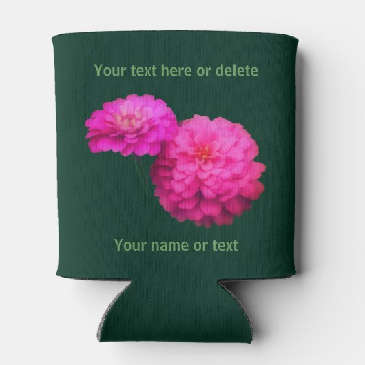 Rafraîchisseur Pour Canette Fleurs Zinnia Rose Personnalisées (Dos)