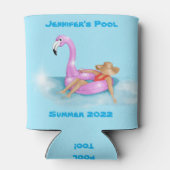 Rafraîchisseur Pour Canette Floating dans la piscine dans le Flamant rose rose (Dos)