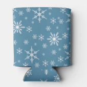 Rafraîchisseur Pour Canette Flocon de neige de Noël en bleu (Dos)