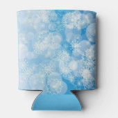 Rafraîchisseur Pour Canette Flocons de Noël bleus (Dos)