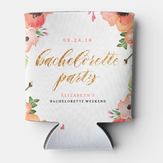 Rafraîchisseur Pour Canette FLORAL BACHELORETTE PARTY peut refroidir (Devant)