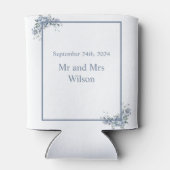 Rafraîchisseur Pour Canette Floral bleu foncé moderne (Dos)