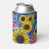 Rafraîchisseur Pour Canette Floral bleu jaune rose sans joint (Can Dos)