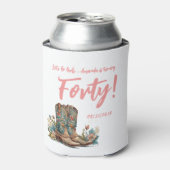 Rafraîchisseur Pour Canette Floral Boots Ouest Quarantième anniversaire (Can devant)