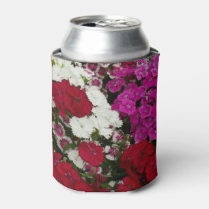 Rafraîchisseur Pour Canette Floral Dianthus blanc, rose et rouge