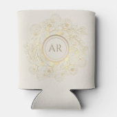 Rafraîchisseur Pour Canette Floral Gold Monogramme mariage Faveur (Dos)