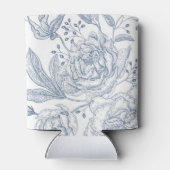 Rafraîchisseur Pour Canette Floral Periwinkle Blue Monogram Wedding (Dos)