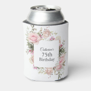 Rafraîchisseur Pour Canette Floral rose féminin 75e anniversaire