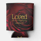 Rafraîchisseur Pour Canette Floral Rose rouge AIMÉ Monogramme (Devant)