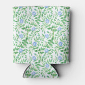 Rafraîchisseur Pour Canette Floral style champêtre Bleu Blanc Périwinkle Motif (Devant)