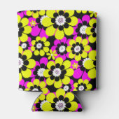 Rafraîchisseur Pour Canette Flore néon brillant motif crammson et flux jaune (Dos)