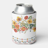 Rafraîchisseur Pour Canette Flore stylisée : Aquarelle Design sans joint. (Can devant)