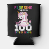 Rafraîchisseur Pour Canette Flossing through 100 Days of School Unicorn (Devant)