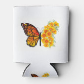 Rafraîchisseur Pour Canette Flower Butterfly with Yellow California Poppy (Devant)