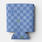 Rafraîchisseur Pour Canette Flower Checkered Pattern No. 01 - Light Blue (Dos)