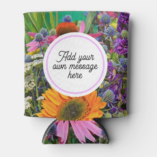 Rafraîchisseur Pour Canette Flower Market Photo Custom Text (Devant)