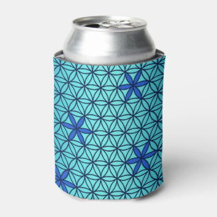 Rafraîchisseur Pour Canette Flower Of Life - timbre sans couture motif - cyan