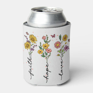 Rafraîchisseur Pour Canette Foi, Espoir, Amour - Floral Inspirationnel