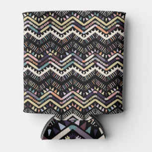 Rafraîchisseur Pour Canette folklore géométrique d'Ikat, motif aztèque tribal.